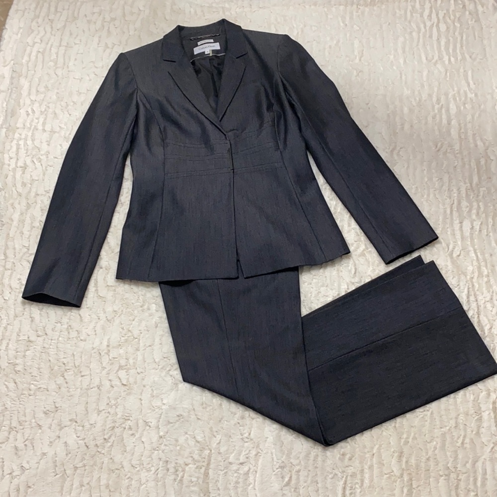 Calvin Klein charcoal suit, size 4